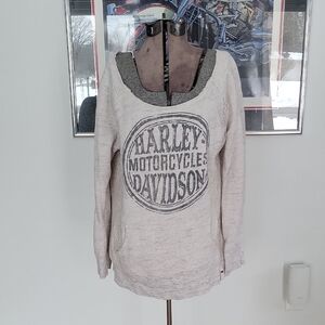 Harley-Davidson Black Label Sweatshirt, XL, Cream/Gray